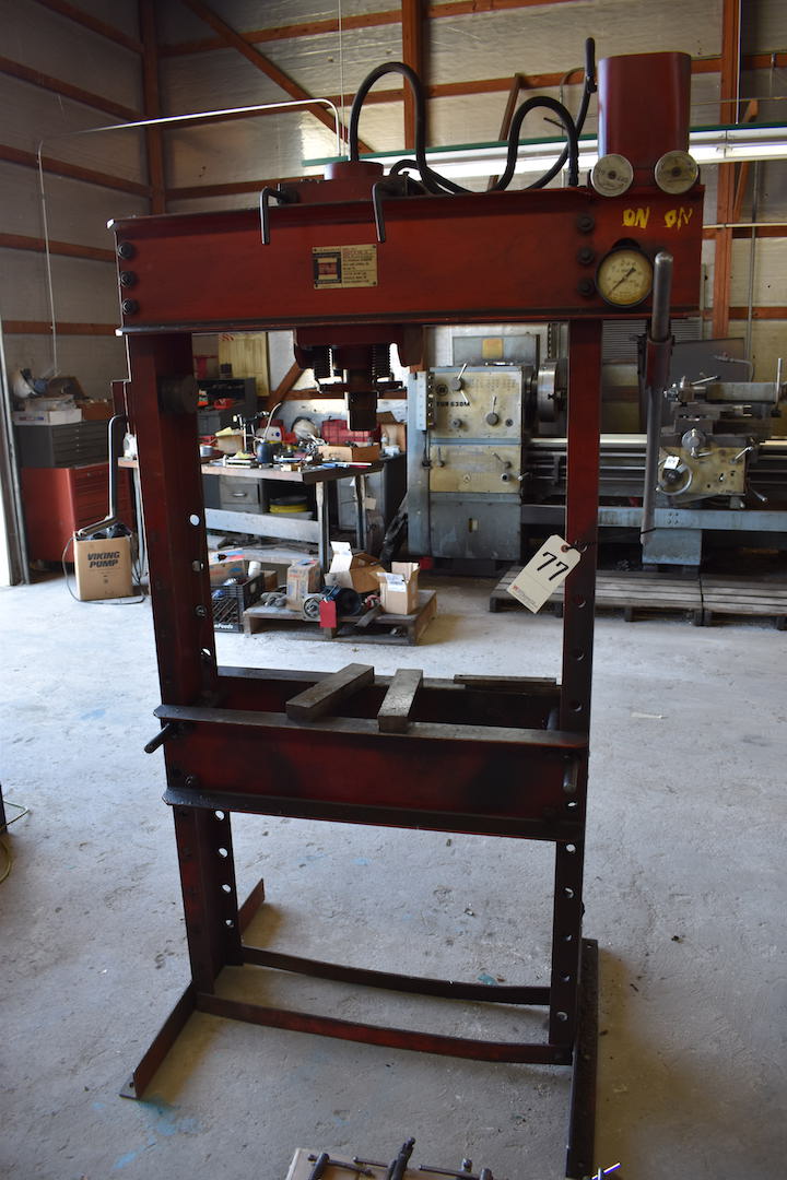 Nugier 40 Ton Model H407 Adjustable HFrame Hydraulic Press, S/N