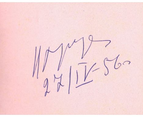 RUSSIA: An autograph album containing three individual ink signatures by various Russian political leaders comprising Nikita 