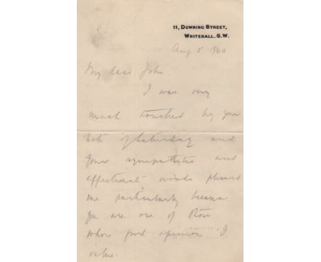 CHAMBERLAIN NEVILLE: (1869-1940) British Prime Minister 1937-40.  A scarce war date A.L.S., with his initials NC, two pages, 