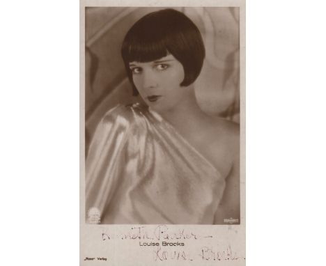 BROOKS LOUISE: (1906-1985) American Actress of the 1920s and 1930s. Signed and inscribed sepia postcard photograph, the vinta