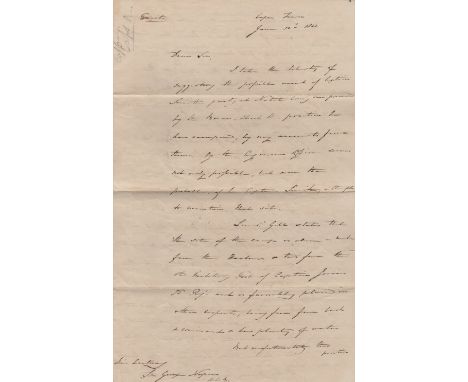[CAPE OF GOOD HOPE - BATTLE OF CONGELLA]: LEWIS GEORGE GRIFFITH: (1784-1859) British Lieutenant General, Commanded the Royal 