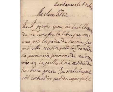 GEORGE I: (1660-1727) King of Great Britain and Ireland 1714-27. Fine A.L.S., George R, two pages, 4to, Herrenhausen, 6th Aug