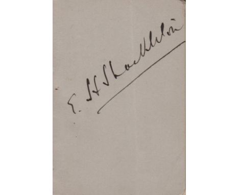 SHACKLETON ERNEST: (1874-1922) Anglo-Irish Antarctic Explorer. Dark, vintage fountain pen ink signature ('E H Shackleton') on