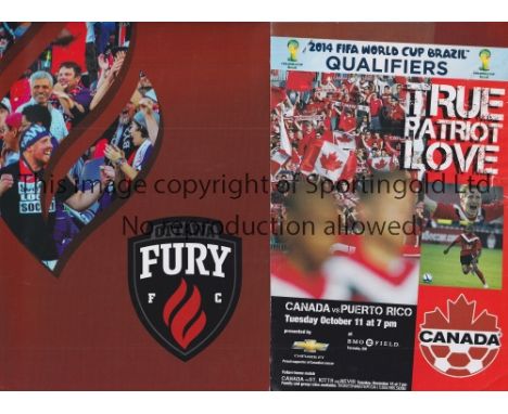 CANADIAN FOOTBALL PROGRAMMES     Three programmes: Canada homes v St. Lucia and Puerto Rico with ticket, both 2011 and Ottawa