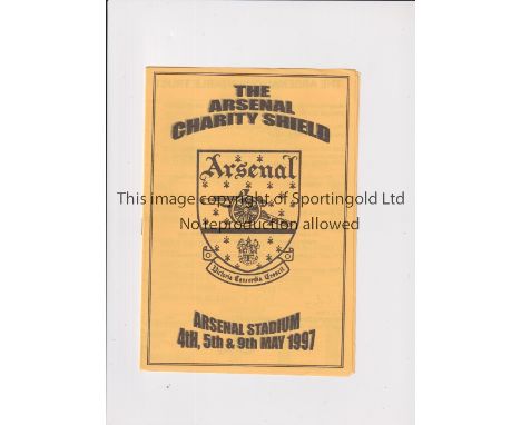 ARSENAL     Programme for the Arsenal Charity Shield played 4-9/5/1997 at Highbury.    Very good