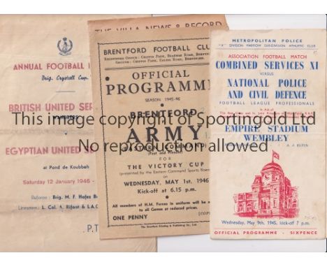 BRITISH SERVICES / POLICE     Four programmes involving British Military Services: British United Services v Egyptian United 