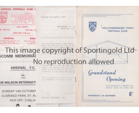 ARSENAL     Five programmes including single card for the home Friendly v Omonia 25/4/1970 and 4 aways v Wellingborough Town 