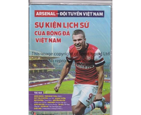 ARSENAL     Magazine programme in bag for the away Friendly v Vietnam 17/7/2013 played in the National Stadium.    Very good