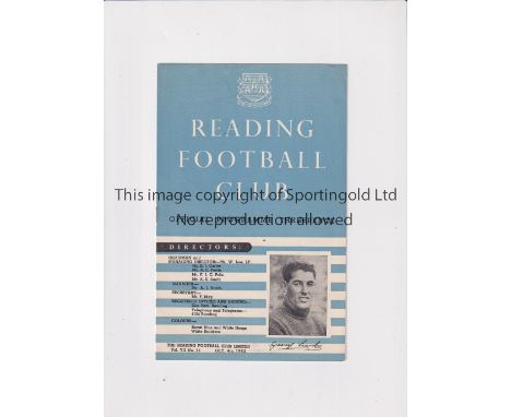 ARSENAL     Programme for the away Football Combination match v Reading 4/10/1952.    Good