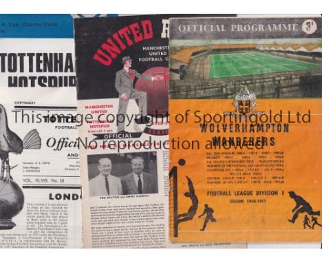 TOTTENHAM HOTSPUR    Fourteen programmes including homes 50/1 Championship season v Arsenal score on cover, Chelsea, WBA punc