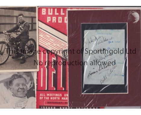 SPEEDWAY      Small miscellany including programmes, Wembley v Wimbledon 29/9/1938, slightly worn, Harringay v New Cross 1/10