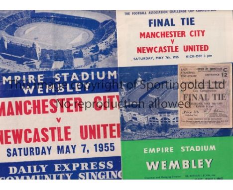 1955 FA CUP FINAL     Programme, ticket, which is slightly marked, and song sheet which is creased for Manchester City v Newc