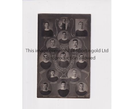 BARNSLEY  Barnsley postcard 1907, English Cup team, head and shoulders pictures of all the players who are named .  Good