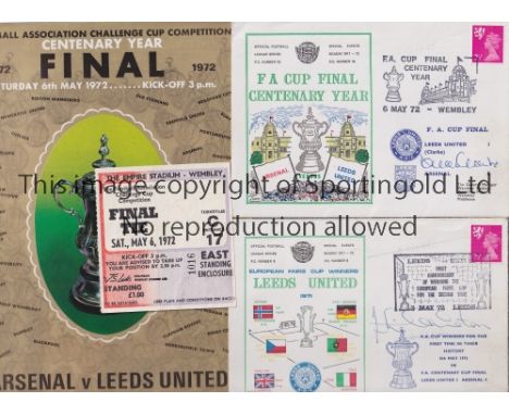 1972 FA CUP FINAL / JACK CHARLTON / ALLAN CLARKE AUTOGRAPHS     Programme, ticket and 2 signed First Day Covers signed indivi