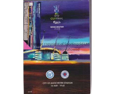 2008 UEFA CUP FINAL AT MANCHESTER CITY FC      Programme, Welcome Package folder and ticket for Glasgow Rangers v Zenit St. P