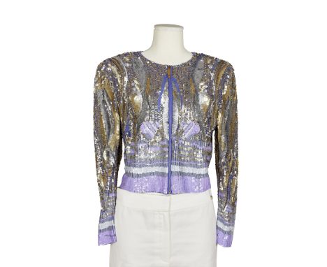 Emilio PUCCI, Collection prêt à Porter, circa 2015. Blouson du soir.Directeur artistique: Peter Dundas. En tulle violet entiè