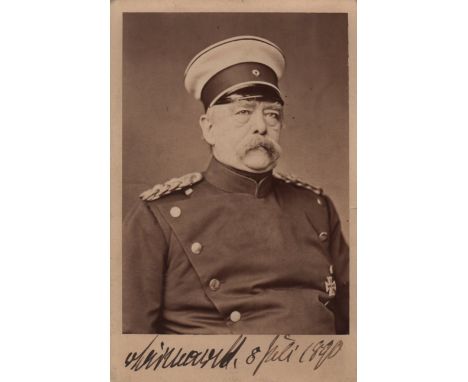 BISMARCK OTTO VON: (1815-1898) Prussian Statesman, Chancellor of the German Empire 1871-90. A fine vintage signed cabinet pho