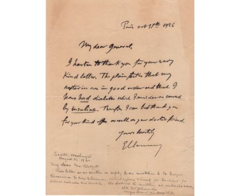 CLEMENCEAU GEORGES: (1841-1929) French Politician, Physician & Journalist, Prime Minister of France 1906-09, 1917-20. A.L.S.,