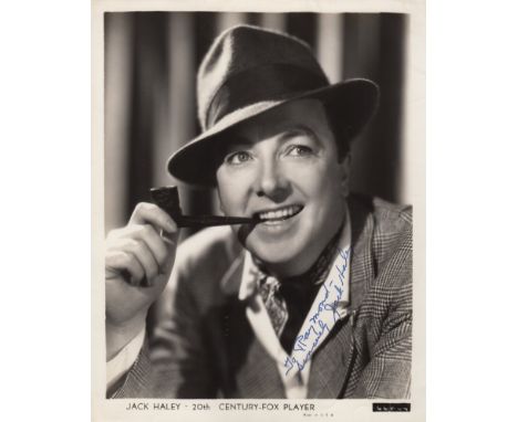 HALEY JACK: (1898-1978) American Actor, famous for his portrayal of the Tin Man in The Wizard of Oz (1939).A good vintage sig