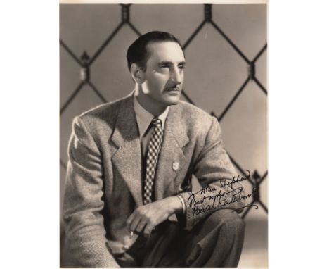 RATHBONE BASIL (1892-1967) British Actor, famous for his portrayal of Sherlock Holmes in a number of films. A good vintage si