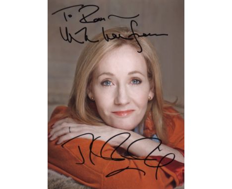 ROWLING J. K.: (1965-  ) British Author, creator of the Harry Potter fantasy series. Signed and inscribed colour 5 x 7 photog