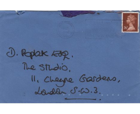 DIANA: (1961-1997) Princess of Wales. Autograph Envelope, unsigned, the blue envelope boldly addressed in black fountain pen 