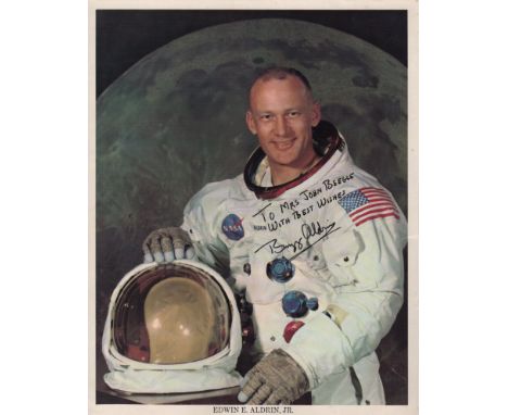ALDRIN BUZZ: (1930-     ) American Astronaut, Lunar Module Pilot of Apollo XI (1969). The second man to walk on the moon. Sig