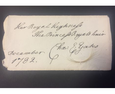 [CHARLOTTE]: (1766-1828) Princess Royal, daughter of King George III. Queen of Wurttemberg 1797-1816. A lock of approximately
