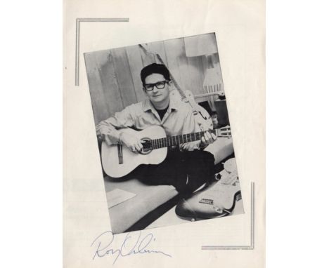  ORBISON ROY: (1936-1988) American Singer & Songwriter. A vintage printed 4to concert programme for a performance of The Roy 
