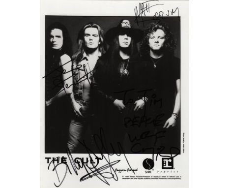 CULT THE: Signed 8 x 10 photograph by four members of the British Rock band The Cult individually comprising Ian Astbury, Bil