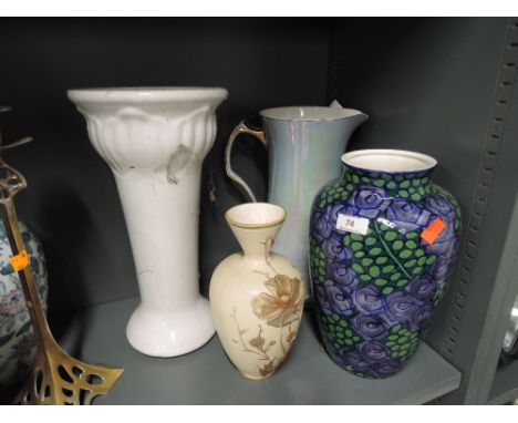 A selection of vintage ceramic vase including large lustre