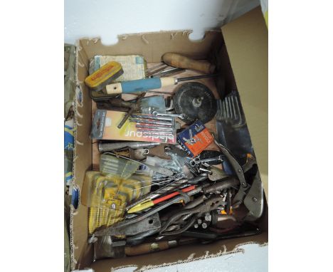 A selection of vintage garage and engineers tools