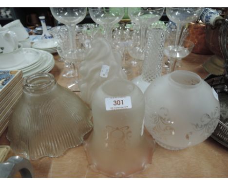A selection of vintage light and lamp shades