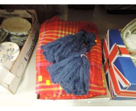 A selection of vintage curtains and tiebacks
