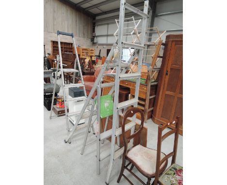 A selection of vintage step ladders