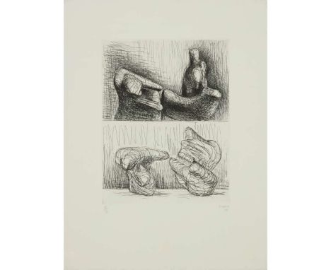 Henry MooreTWO PIECE RECLINING FIGURES: POINTS (CRAMER 108) - 1969Etching, III/X, aside from the edition of 50, signed, title