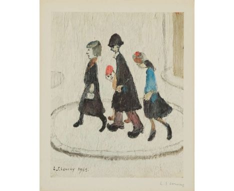 LAURENCE STEPHEN LOWRYTHE FAMILYOff-set lithograph, ed. 850, signed in biro to margin, printed by Max Jaffe, Vienna, publishe