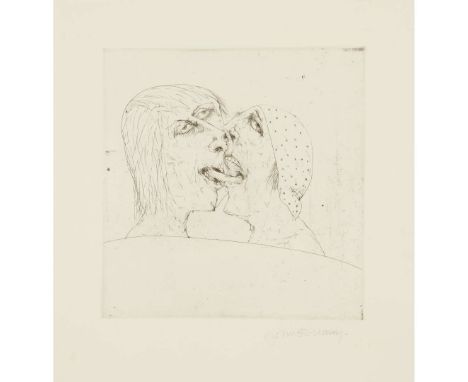 JOHN BELLANYTHE KISS II - 1972Etching, signed in pencil to marginthe image 29cm x 28cm (11.5in x 11in)YesC.B.E., R.A.ArtistSC