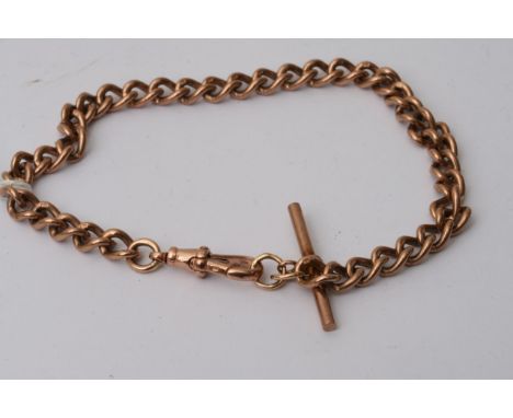 A 9ct gold vintage watch chain with attach bar weight 20g approx
