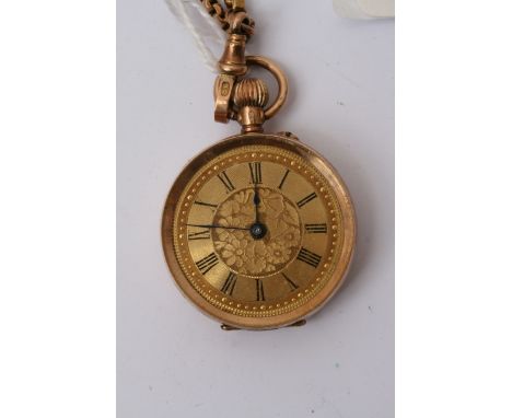 A 14ct gold Watch with 9ct gold chain