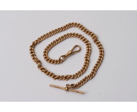 A 9ct gold vintage watch chain each link with 375 hallmarks weight 26g
