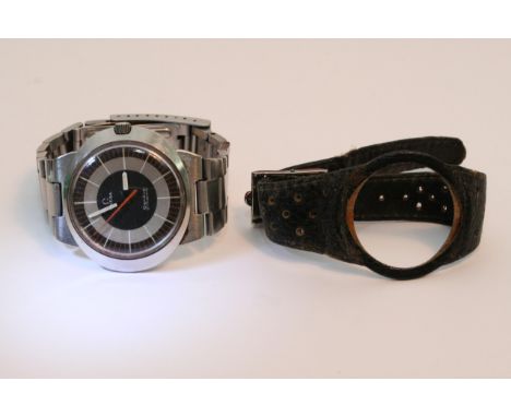 A gents Omega automatic 'Dynamic' watch with original strap and paperwork, some light scratches.