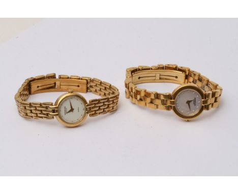 Two Raymond Weil Ladies wristwatches. The first, stainless steel and water resistant with gold plating and sapphire crystals 