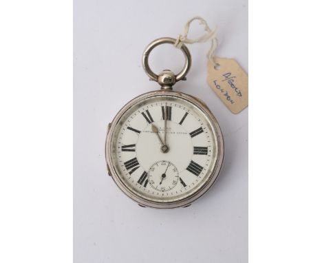 A silver Key wind pocket watch Chester 1902 hallmarks to the silver casethe movement and enamel dial with makers inscription 