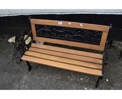 Child's iron frame garden bench