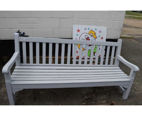 Large painted wooden garden bench