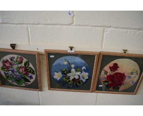 Three modern tapestry floral pictures