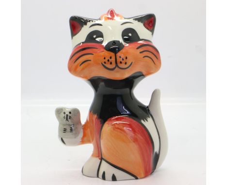Lorna Bailey cat, Got-Ya, no cracks or chips, H: 13 cm. UK P&amp;P Group 1 (£16+VAT for the first lot and £2+VAT for subseque