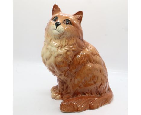 Beswick Persian gloss ginger cat number 1867, no cracks or chips, H: 21 cm. UK P&amp;P Group 2 (£20+VAT for the first lot and