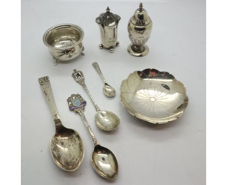 Mixed hallmarked silver items, combined 237g. UK P&amp;P Group 3 (£30+VAT for the first lot and £8+VAT for subsequent lots) 